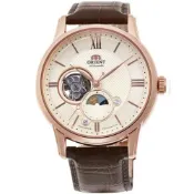 ORIENT 東方錶 Sun & Moon系列 鏤空 日月相 機械腕錶 / 42mm(RA-AS0009S)