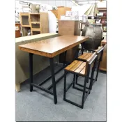 (店+)歐舍傢居 吧台桌 五尺 實木 黑色 鐵腳 美式工業風 中島桌 備餐檯 吧檯桌 吧檯椅 餐桌 泡茶桌 高腳椅