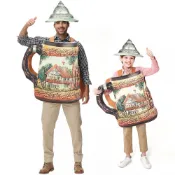 派對服裝 萬聖節裝扮 搞怪裝扮 萬聖節服裝 歐美德國啤酒節杯子搞笑cos 角色扮演 親子款式道具服