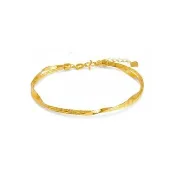 【金緻品】黃金手環 潮汐旋律 2.68錢 C型環 雙層 螺旋 圓環 亮環 純金手鍊 手鐲 交織 編織 5G黃金