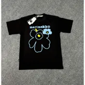Marimekko 短袖棉質 T 恤 100% 舒適女式時尚 T 恤