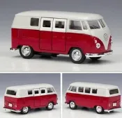阿莎力 Welly 威利 1963 福斯 麵包車 T1 BUS 正版授權 1：36  合金車 模型車 迴力車 D02