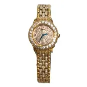 【Ogival 愛其華】官方授權G1 滿天星金色珠寶 石英腕錶-女錶-27mm(305-129DLW)