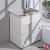 塑鋼拉門洗衣槽 浴櫃62CM * 48CM 含洗衣板 臉盆 洗手台 檯 臺 洗菜槽 洗碗 集水槽 A2011