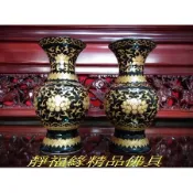 【靜福緣】精品瓷器 『黑鎏金富貴蓮花花瓶』 (1尺、9寸、7寸) 花瓶 花器 敬神、拜拜用品 宗教用品/藝品
