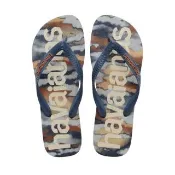 【havaianas 哈瓦仕】拖鞋 男女鞋 大LOGO 迷彩 圖騰 潮流 Top Logomania Fashion 藍 4148449-3498U(哈瓦士)