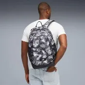 【PUMA】後背包 運動包 書包 旅行包 雙層 PUMA ACADEMY AOP 黑白 09115017