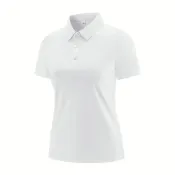  (店+)Polo衫女生短版短袖防曬運動涼感衣中大尺碼休閒t恤吸濕排汗衣女裝寬版韓版瑜伽寬鬆冰絲白色圓領上衣厚磅重磅t恤羽球衣