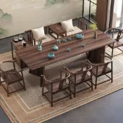 【爆款熱賣 可上門組裝】羅漢床茶桌組合新中式胡桃木實木大板乾泡茶桌椅禪意家用辦公茶幾