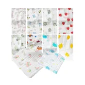 (店+)[Momm]六層純棉紗布方巾 5入組（紗布巾/嬰兒口水巾/掛繩方巾/六層純棉 //洗臉巾/吸汗巾/新生兒/泡泡紗布 ）