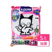 【日本LION寵物】大顆粒除臭貓砂 紙砂 10L x5包｜箱購｜低粉塵 不帶砂 環境友善 輕量再生紙砂 凝結環保砂