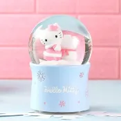 Hello Kitty 堆雪人 水晶球音樂盒