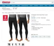 台北現貨 全新未拆 32 Degrees 男 保暖褲 兩件組 黑 尺寸 M 美國 costco 購 BASE LAYER