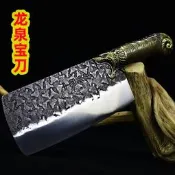 龍泉俠客堂家用菜刀 手工鍛打壹體金屬手柄切片刀 特價江湖鋒利耐用【行運賣場】