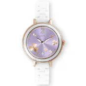 大高雄鐘錶城 Relax Time 拾光花語陶瓷系列 RT-122-03 浪漫陶瓷時尚腕錶 紫面 36mm｜樂天領券現折★全館特惠中★指定刷卡回饋10%