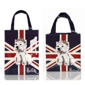 ♥米字旗狗♥ 英倫名品 Harrods 大容量防水PVC購物袋 英倫風情哈洛德 手提袋便當袋 A4書袋 手提包 單肩女包