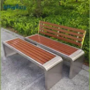 免運 公園長椅 戶外休閒長椅 戶外不銹鋼長椅廣場休閑椅室外防腐塑木公園休閑椅不銹鋼長椅加厚 可開發票 新店全館五折 工廠現貨直銷 新品特價 b8312