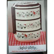 日空 景品 Hello Kitty 三層 便當盒 野餐盒  飯盒