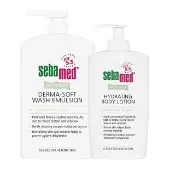【SEBAMED 施巴】抗乾敏滋潤浴露1000ml+抗乾敏保濕乳液400ml(總代理)
