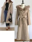 【WildLady】 高質感時髦大氣狐狸毛羊毛呢長大衣 外套mina apuweiser riche titty系
