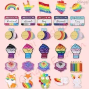 Lgbt 彩虹琺瑯別針 BI Pan Asexual Trans Lesbian 胸針翻領徽章 Love Is Love
