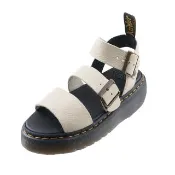 【Dr.Martens】馬汀 GRYPHON QUAD 厚底三條寬帶羅馬涼鞋 黑 夏季休閒皮革馬丁露趾鞋 女30752292