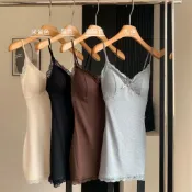 ZUCA”S - 韓版蕾絲內搭吊帶裙洋裝 帶胸墊免穿內衣 背心 小可愛 女裝 衣服  連身裙 套裝 - V-35