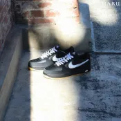 海外限定色 NIKE AIR FORCE 1 AF1 全黑 黑白鞋帶 麂皮 生膠底 焦糖底 休閒鞋 IB6388-001