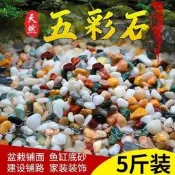 【可開統編】雨花石原石魚缸底砂火山石造景小石頭裝飾彩色石子五花石龜缸福爾摩沙