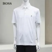 【BOSS】BOSS 雙字母短袖POLO衫(白)