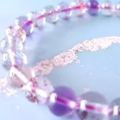 空氣水晶系列-紫水晶-透淨體彩超七手珠-開啟智慧【暖暖手作】