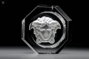 【THF 經典古著選物】Versace × Rosenthal 梅杜莎八角水晶煙灰缸 / 奢華磨砂浮雕精品置物碟 /