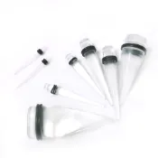 擴耳器 耳環 直牙 透明直牛角1.6-20mm 耳擴器 可戴著洗澡 防過敏 穿刺藝術 艾豆『B2292』