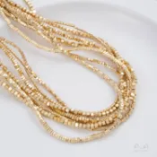 Ala----  小碎金黑膽石鍍金切角珠方珠三角隔片異形石頭隔珠梅花片diy配件