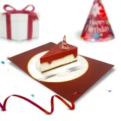 草莓起司蛋糕生日卡 | 生日彈出式卡片 | 生日快樂卡