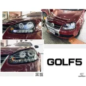 小傑車燈-全新 福斯 VW GOLF 05 06 07 08 GOLF 5代 黑框版 LED燈眉款 光圈 魚眼 大燈