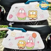 【可開發票】電動車貼紙海綿寶寶派大星貼花卡通可愛摩托車貼膜電瓶車劃痕遮擋