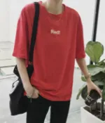 FINDSENSE服飾 FINDSENSE品牌 男 時尚 街頭 潮 字母印花4色 落肩袖 寬鬆 短袖T恤 特色短T