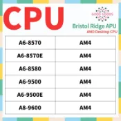 A6-8570 A6-8570E A6-8580 A6-9500 A6-9500E A8-9600 AMD AM4