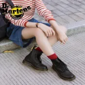 不正可退 Dr正品Martens 馬汀 馬丁靴 馬丁鞋荔枝紋1460馬丁靴男女頭層軟牛皮情侶短靴英倫真皮機車靴子圓頭潮流