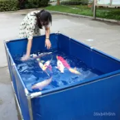⭐統編+免運⭐帆布魚池家庭遊泳池陽臺庭院加厚養魚專用加固雙層支架戶外蓄水池