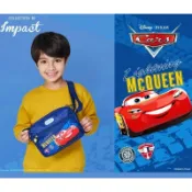 IMPACT 怡寶 童包 孩童包包 小孩側背包 閃電麥坤側背包 安全反光 藍色 IMQCS003NY