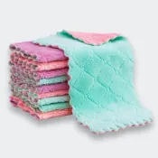 (店+)【YUANREN 原人購物】珊瑚絨抹布 抹布 廚房抹布 柔軟親膚 吸水抹布 超吸水抹布 強力吸水 小抹布 大抹布 清潔布