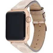 COACH Apple Watch 錶帶 38/40mm 適用 皮錶帶 開學換新季 送禮推薦- 淺色x玫瑰金(不含手錶)