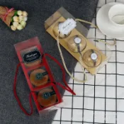 現貨  24小時出貨 透明蛋黃酥~月餅包裝盒3粒.4粒.8粒 手提繩禮盒 月餅盒 透明塑膠盒