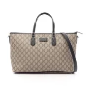【DOKODEMO】【二手】Gucci GG Supreme 兩用托特包 779866 黑色/米色/ブラウンPVC塗層帆布皮革 GG Supreme 中型托特包