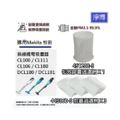 (店+)適用Makita 牧田DCL180 CL180 DCL181 CL100 CL106鋰電吸塵器初效膠囊式過濾網+前置濾棉