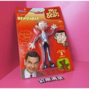 Mr.Bean 豆豆先生 只剩下一隻裸裝的 英國影集 卡通 鐵線 鐵絲 玩具 公仔 高約14cm 公雞漢堡