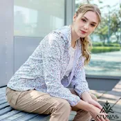 【ATUNAS 歐都納】女款蚊瘋不動涼感外套A2GA2512W米卡印花/涼感/快乾/透氣/抗紫外線/戶外休閒