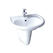 Homebox 好博家 online Store Derek 短柱面盆/不附龍頭/純白/L320-1+F420